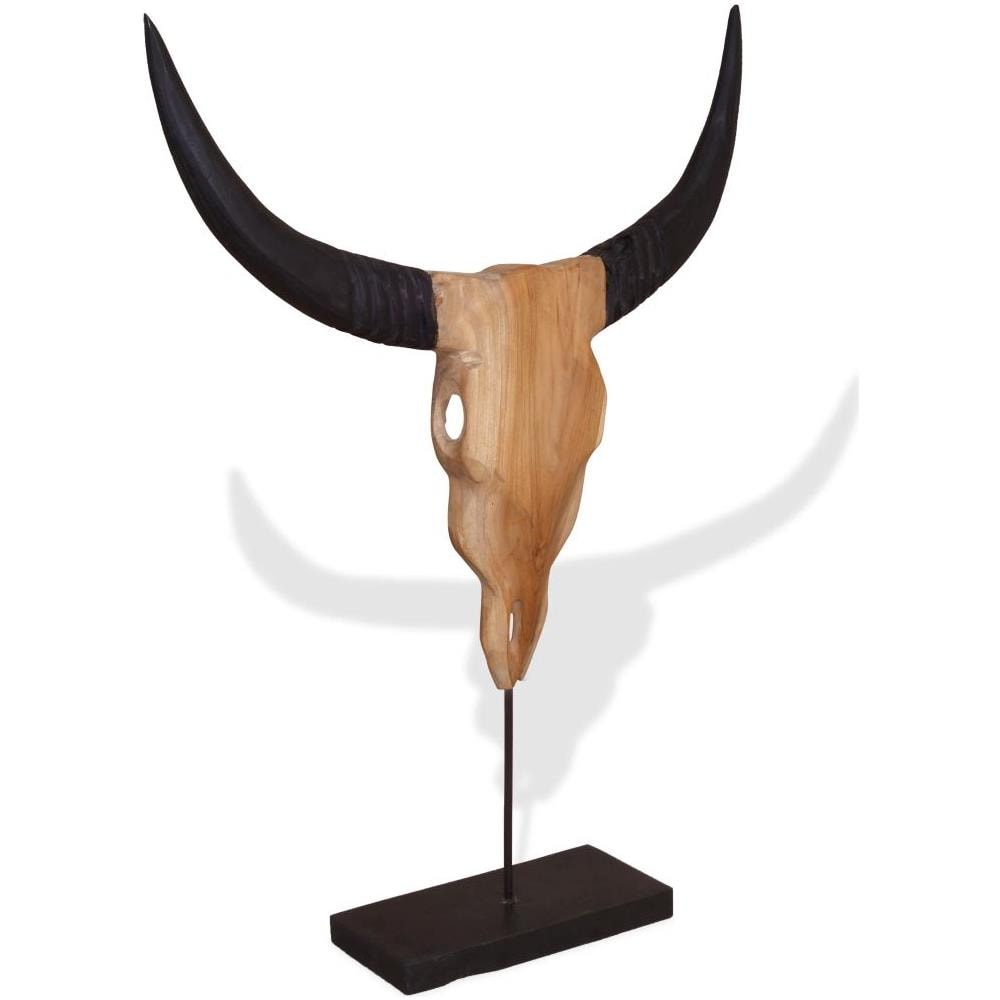 Scultura Teschio Di Toro In Teak 66x15x88 Cm - Foto 1
