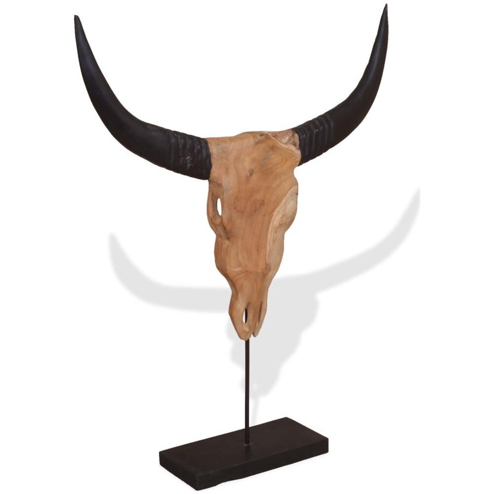 Scultura Teschio Di Toro In Teak 66x15x88 Cm - Foto 2