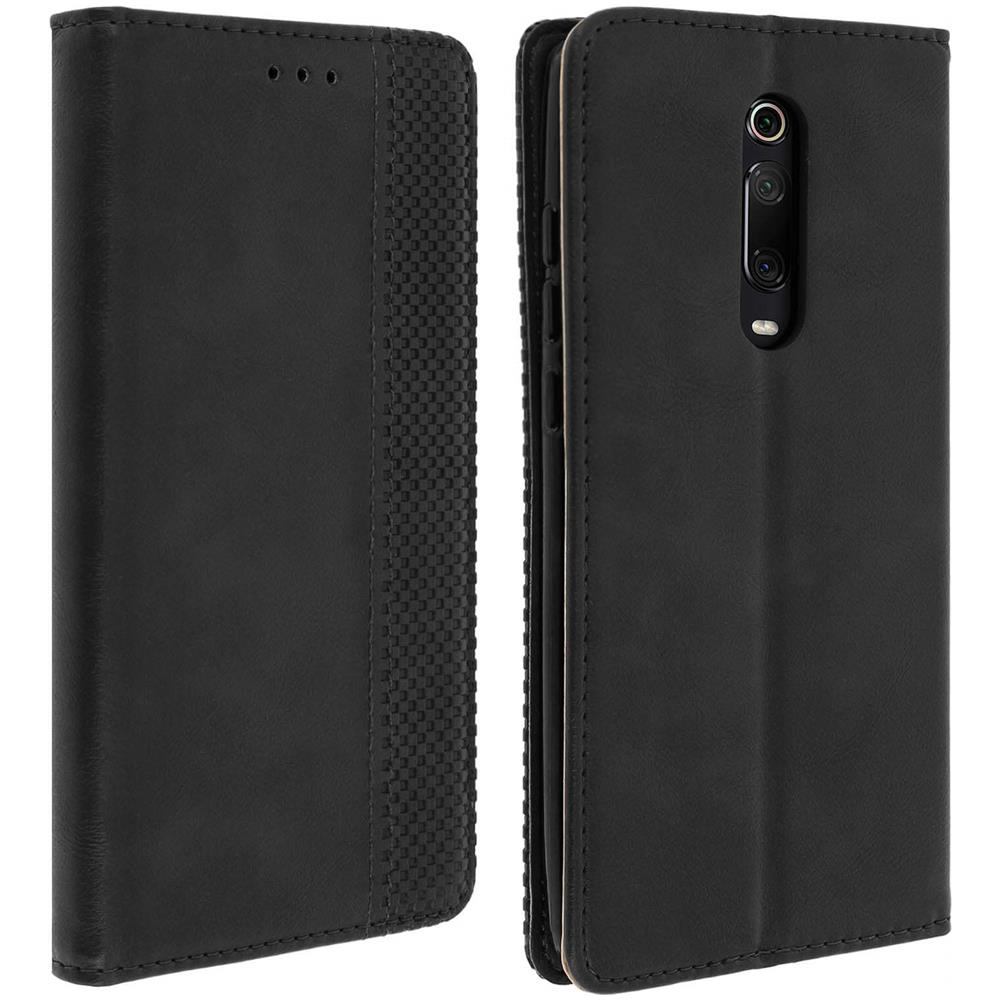 Custodia Xiaomi Mi 9t Effetto Invecchiato Porta Carte Supporto - Nero - Foto 1