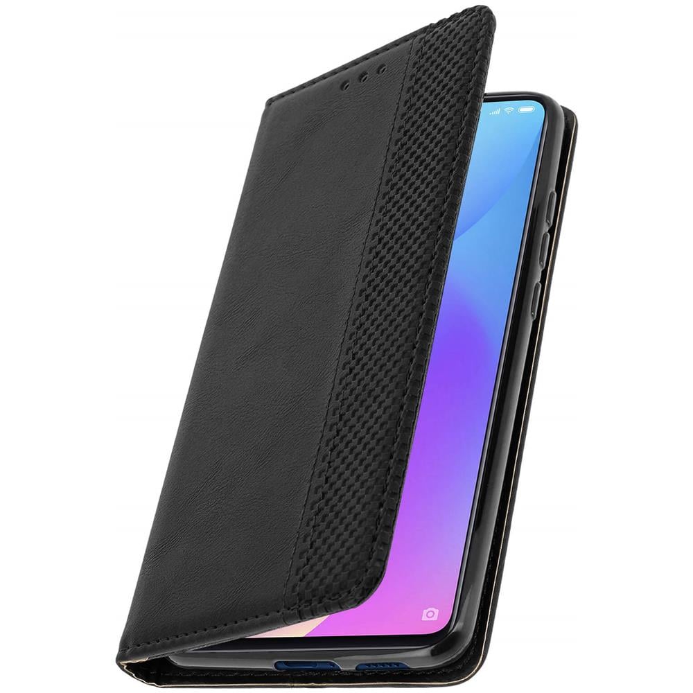 Custodia Xiaomi Mi 9t Effetto Invecchiato Porta Carte Supporto - Nero - Foto 5