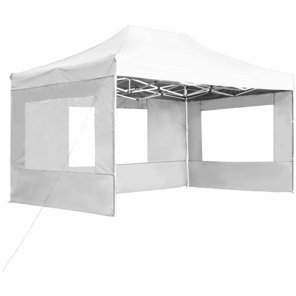 Gazebo Professionale Pieghevole Alluminio Pareti 4,5x3m Bianco - Foto 2