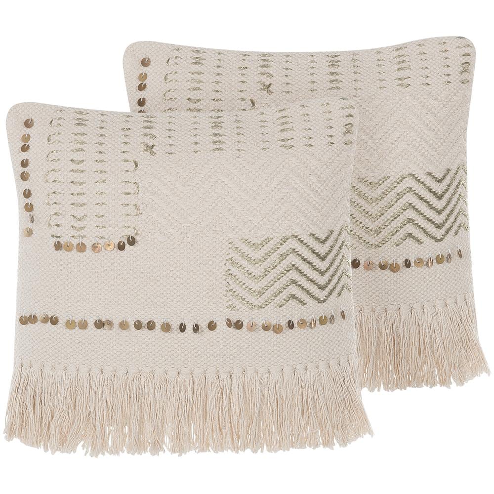 Set Di 2 Cuscini Decorativi Beige 45 X 45 Cm Vayali - Foto 1