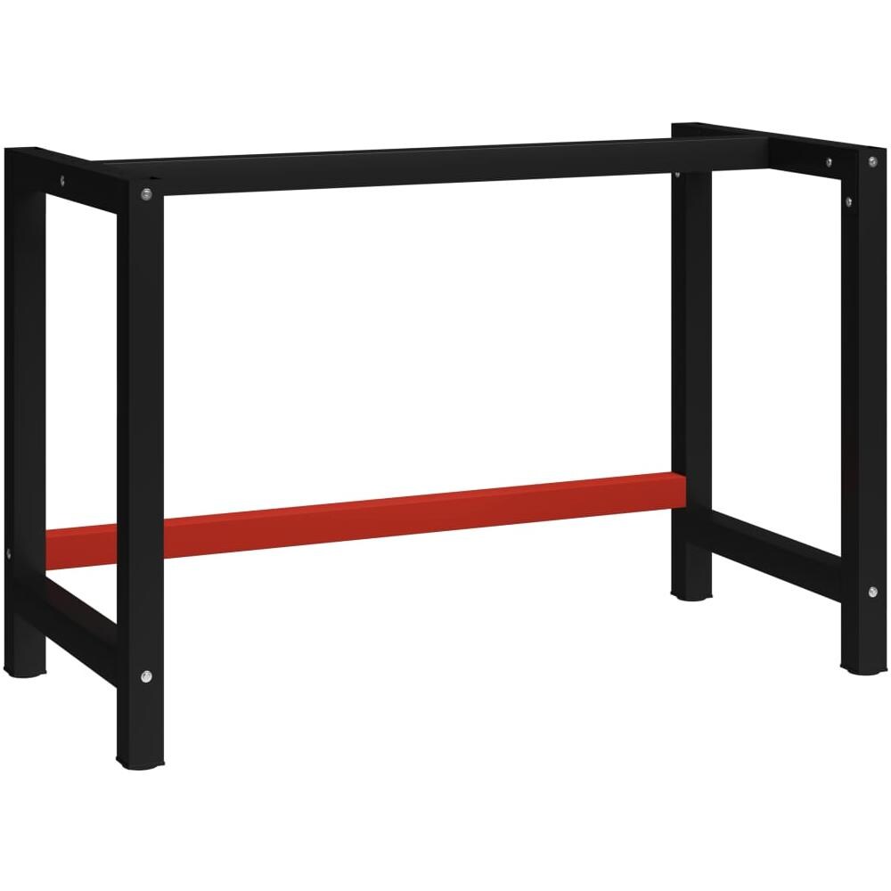 Telaio per Banco da Lavoro in Metallo 120x57x79 cm Nero e Rosso - Foto 1
