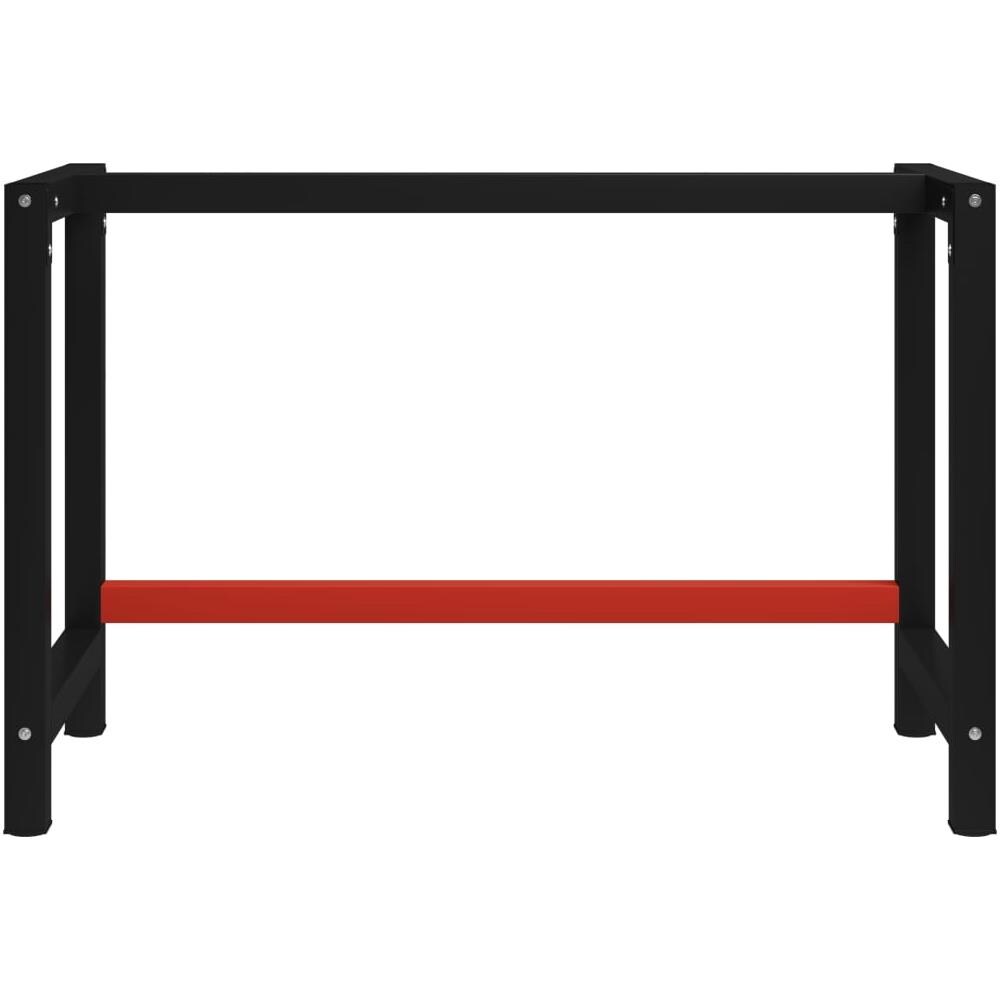 Telaio per Banco da Lavoro in Metallo 120x57x79 cm Nero e Rosso - Foto 2
