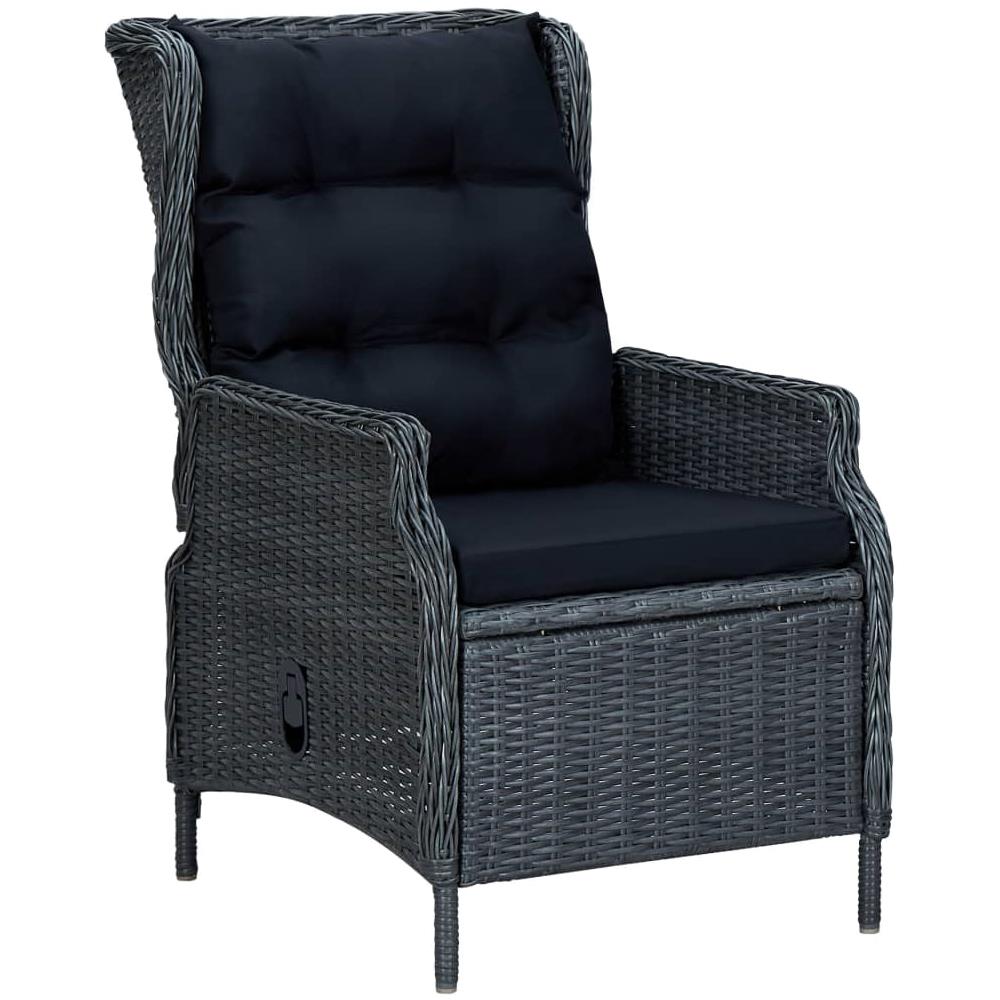 Set Da Pranzo Da Giardino 9pz E Cuscini Polyrattan Grigio Scuro - Foto 3