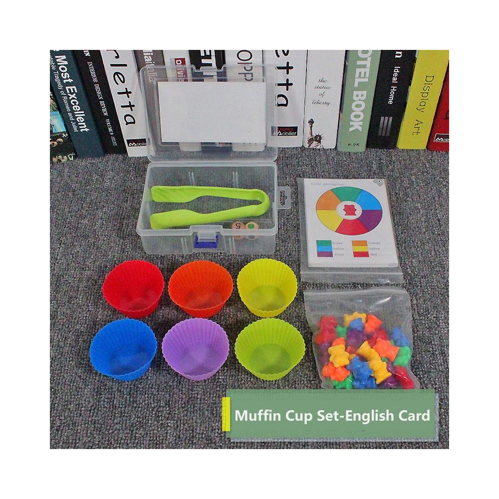 Biticolor Palla in Tazza Giocattolo montessoriano in Legno per Giochi Legno la la Selezione dei Colori dell'arcobaleno per i Bambini della Scuola Materna - 7 Palle da 46 mm