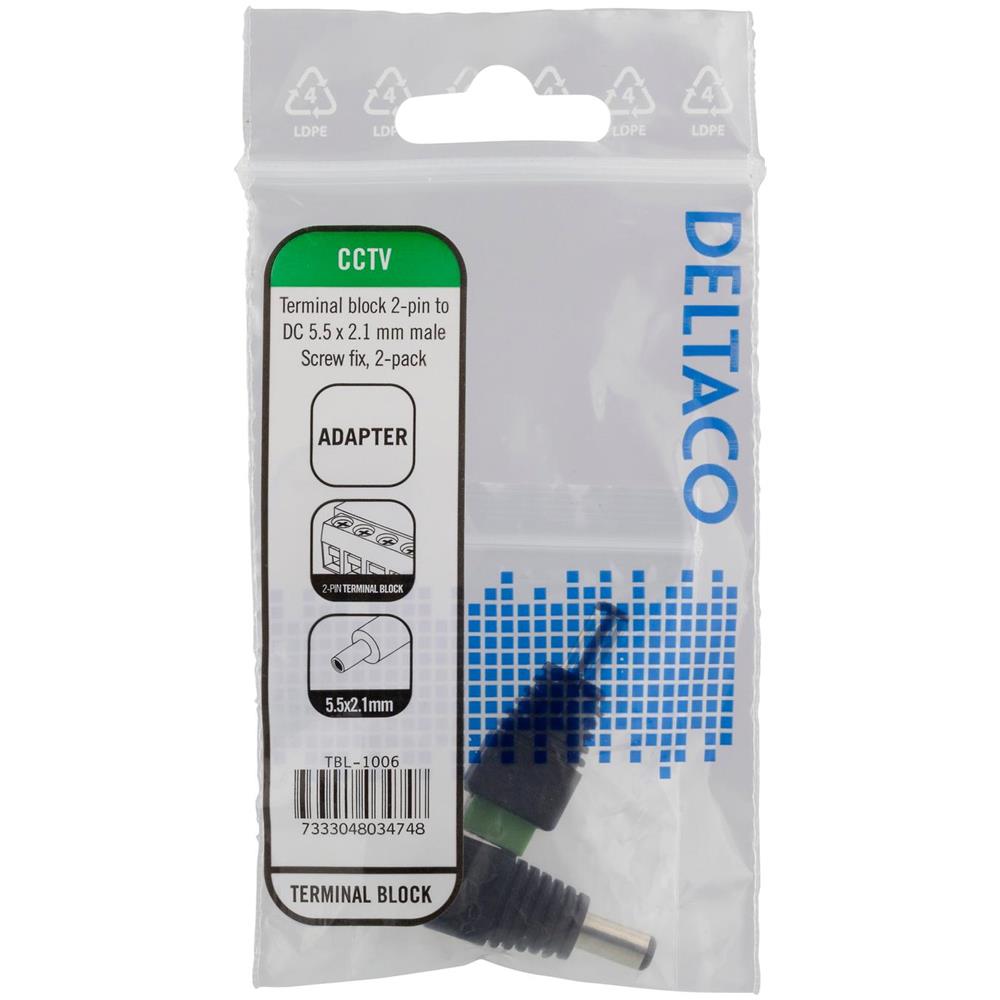 Morsettiera A Vite A 2 Pin Per 5,5 Cc, Confezione Da 2, Fissaggio A Vite, 5,5 Cc Maschio, - Foto 2