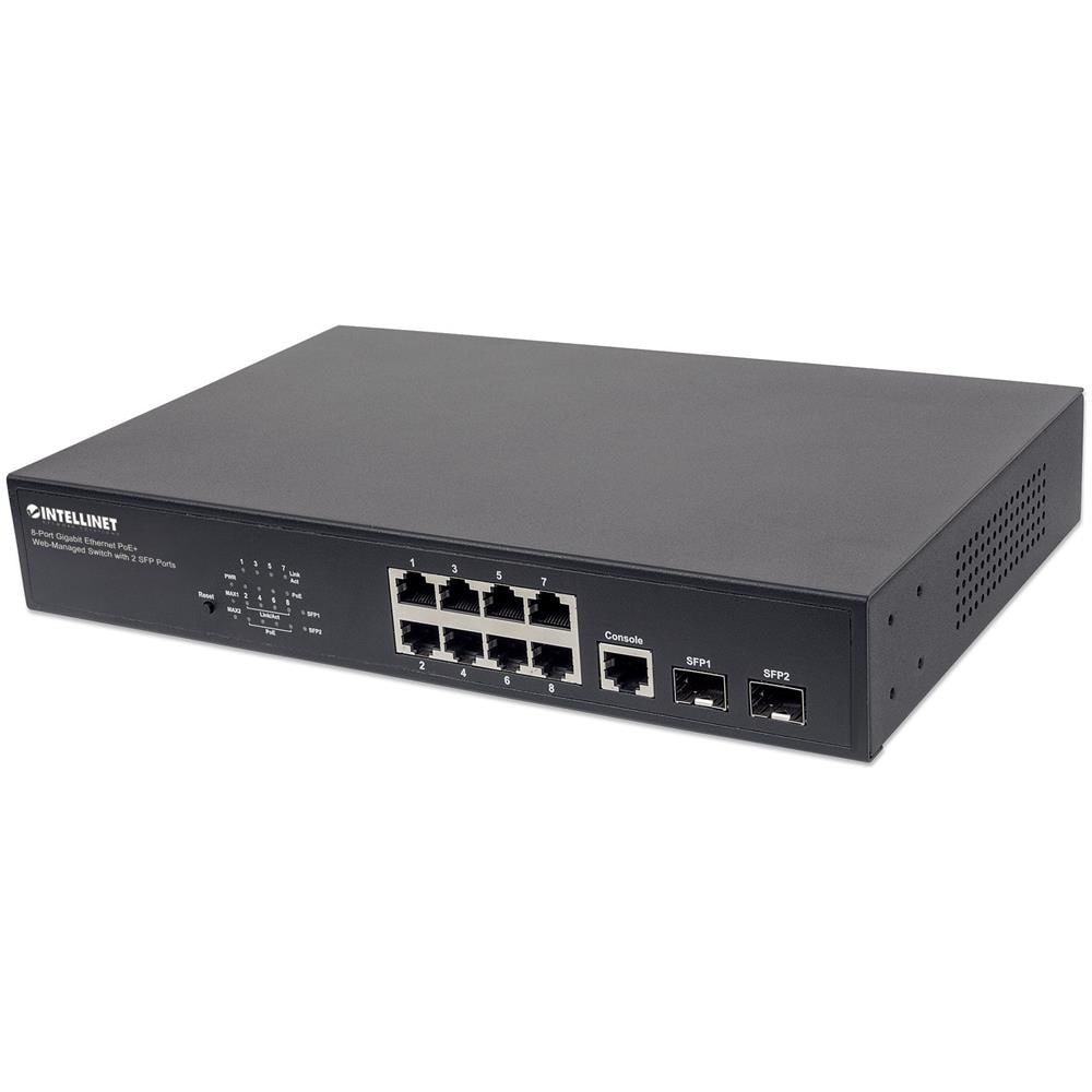 I-SWHUB 8GP3 - Switch Gigabit Ethernet 8 Porte PoE+ Web-Managed con 2 porte SFP - Foto 1