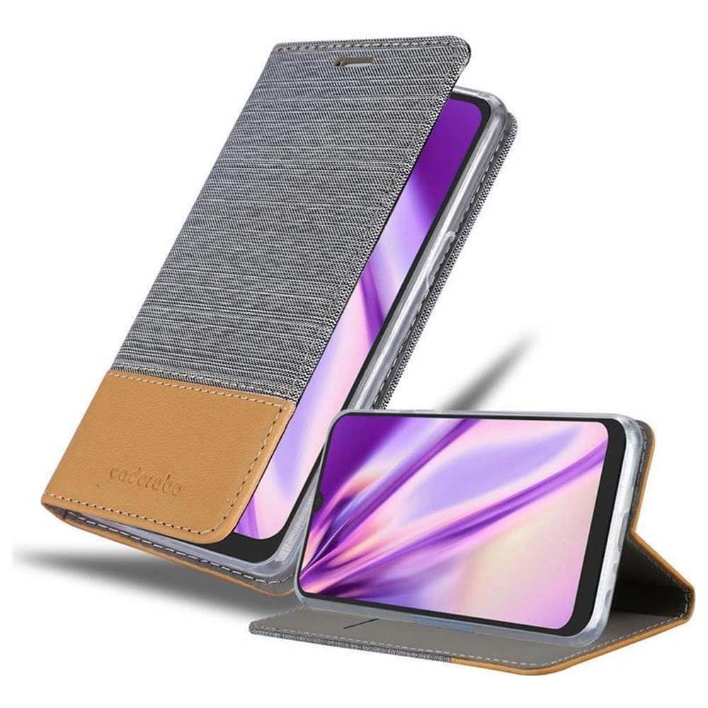 Cadorabo Custodia Compatibile Con Lg K40s In Grigio Chiaro Marrone - Coperchio Protettiva Con Chiusura Magnetica, Funzione Stand E Tasca Per Le Carte - Foto 1