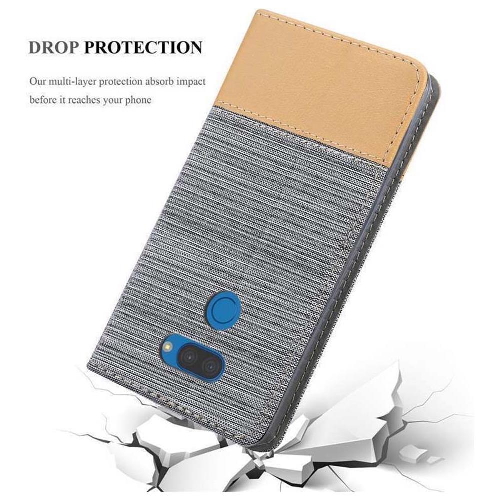 Cadorabo Custodia Compatibile Con Lg K40s In Grigio Chiaro Marrone - Coperchio Protettiva Con Chiusura Magnetica, Funzione Stand E Tasca Per Le Carte - Foto 8