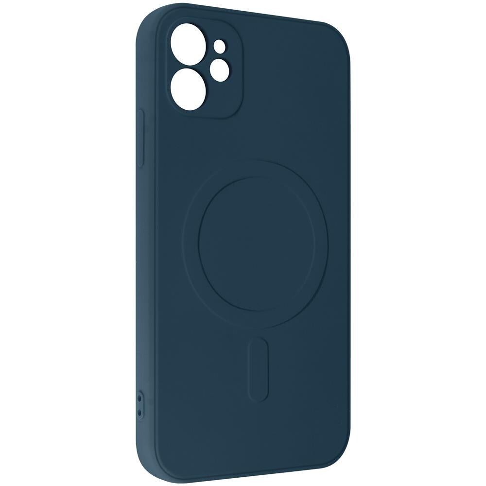 Cover Magsafe Iphone 12 Silicone Flessibile Soft-touch Mag Cover Blu Scuro - Foto 2
