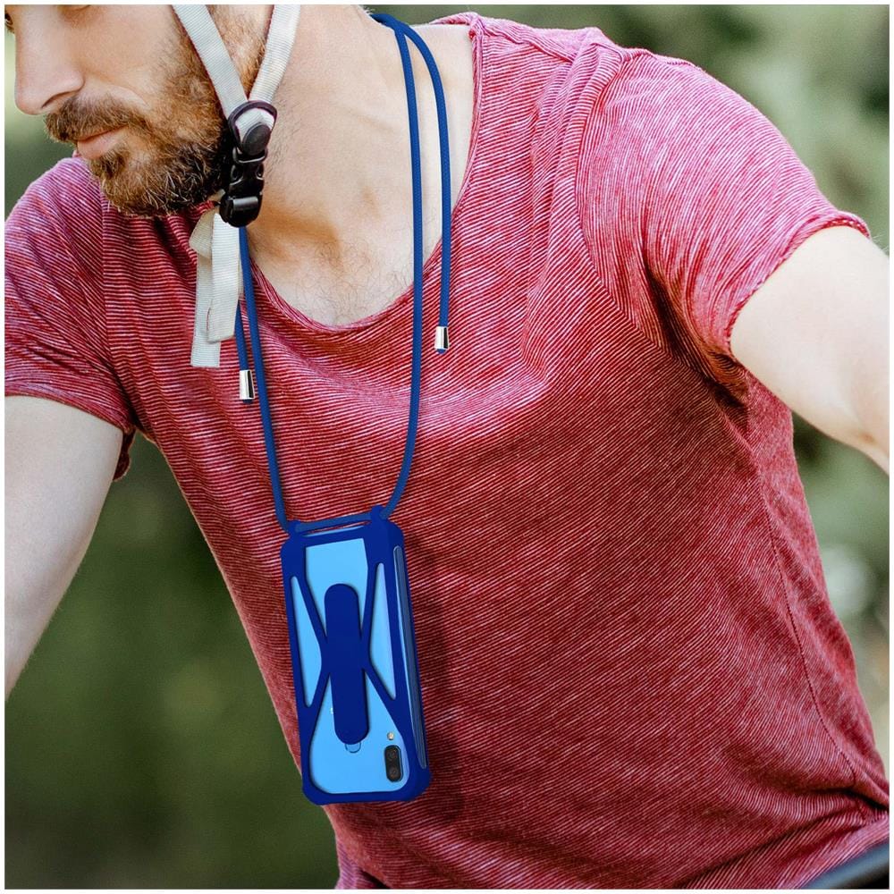 Cover Universale Smartphone Con Cordino, Angoli Bumper E Cavalletto Blu - Foto 2