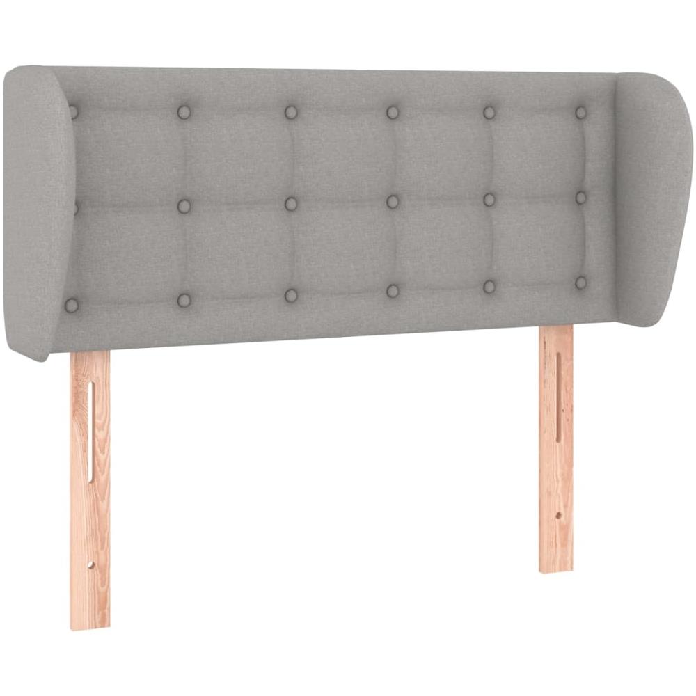 Testiera Ad Orecchio Grigio Chiaro 93x23x78/88 Cm In Tessuto - Foto 2