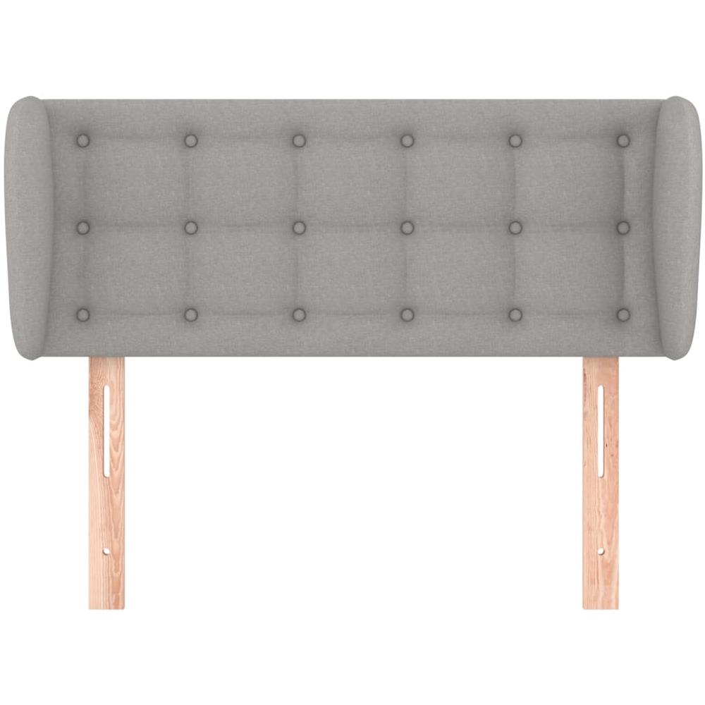 Testiera Ad Orecchio Grigio Chiaro 93x23x78/88 Cm In Tessuto - Foto 3