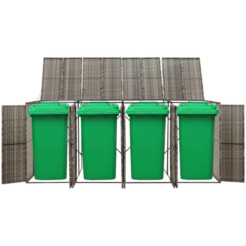 Copribidone Quadruplo Grigio 274x80x117 Cm In Polyrattan - Foto 2