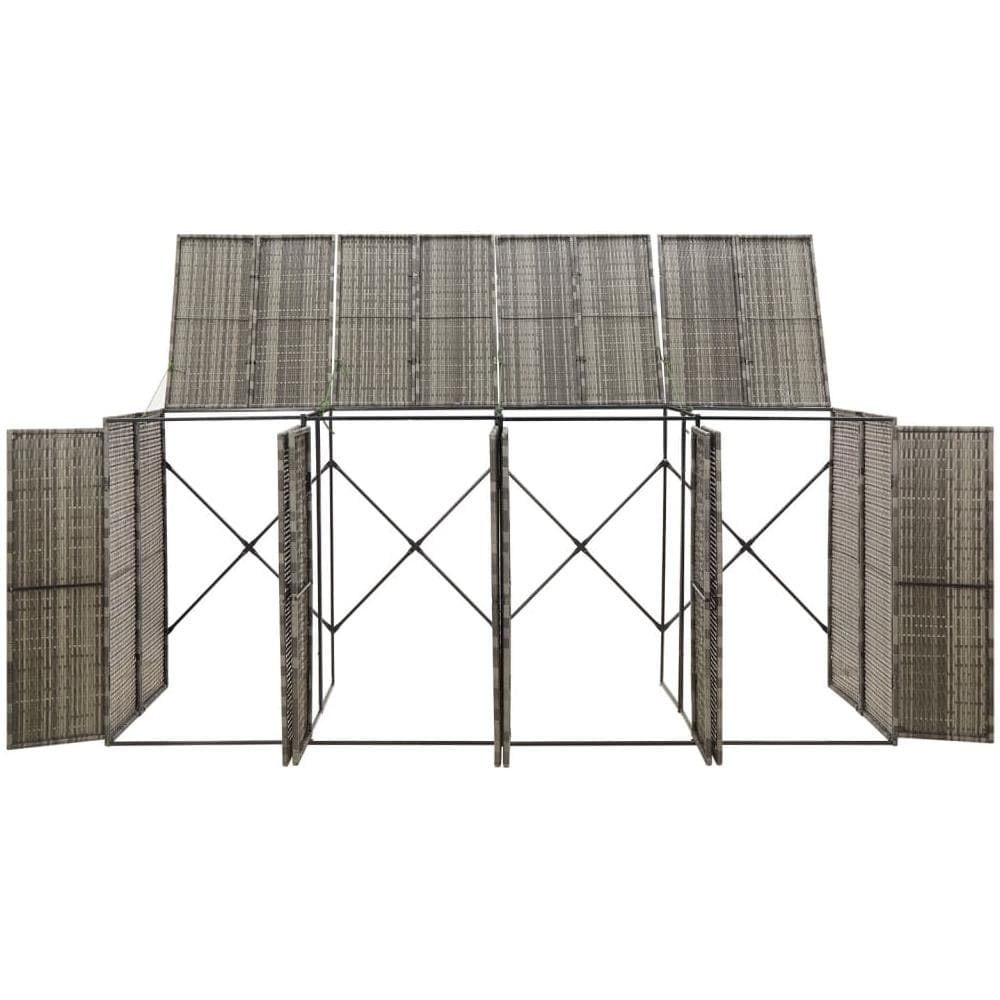 Copribidone Quadruplo Grigio 274x80x117 Cm In Polyrattan - Foto 3
