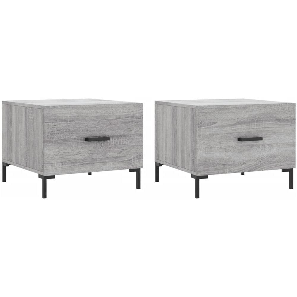 Tavolini Salotto 2pz Grigio Sonoma 50x50x40cm Legno Multistrato - Foto 2