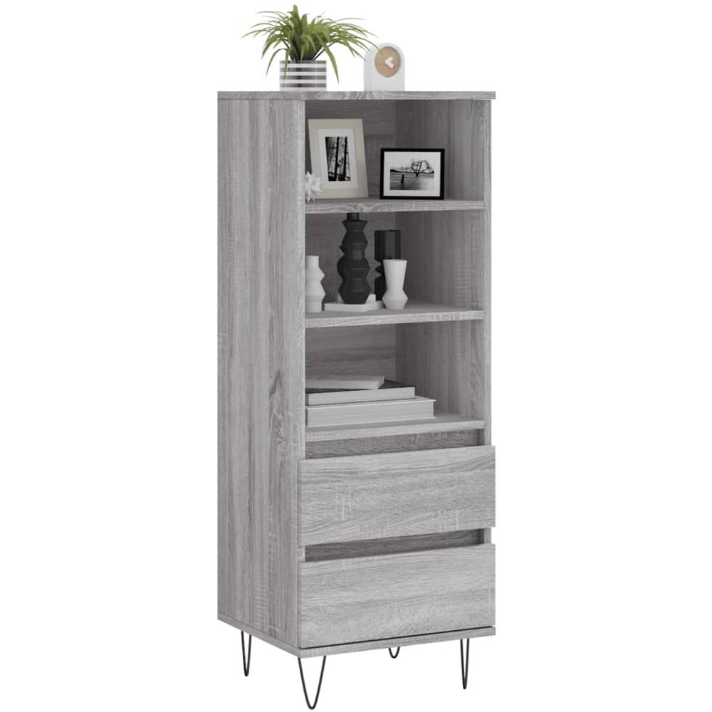 Credenza Grigio Sonoma 40x36x110 Cm In Legno Multistrato - Foto 3