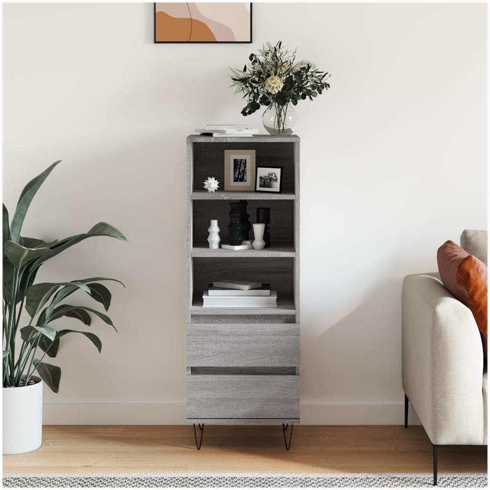Credenza Grigio Sonoma 40x36x110 Cm In Legno Multistrato - Foto 1