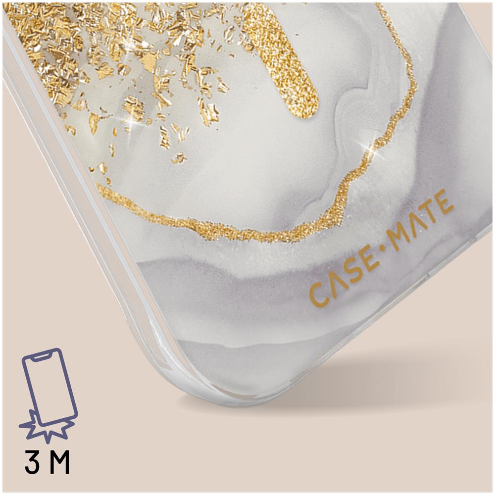 Cover Magsafe Per Iphone 15 Effetto Marmo Glitter Oro Case Mate Karat - Foto 2