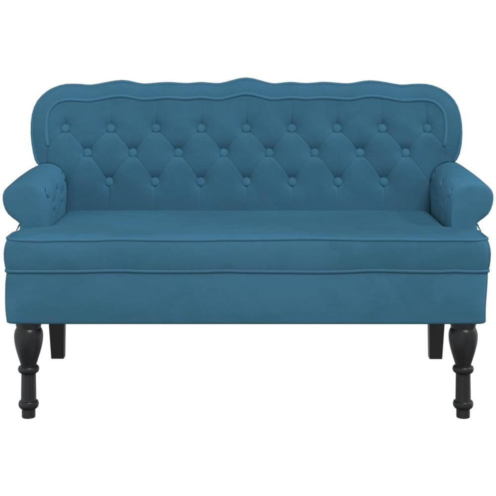 Panca Con Schienale Blu 119,5x64,5x75 Cm In Velluto - Foto 3