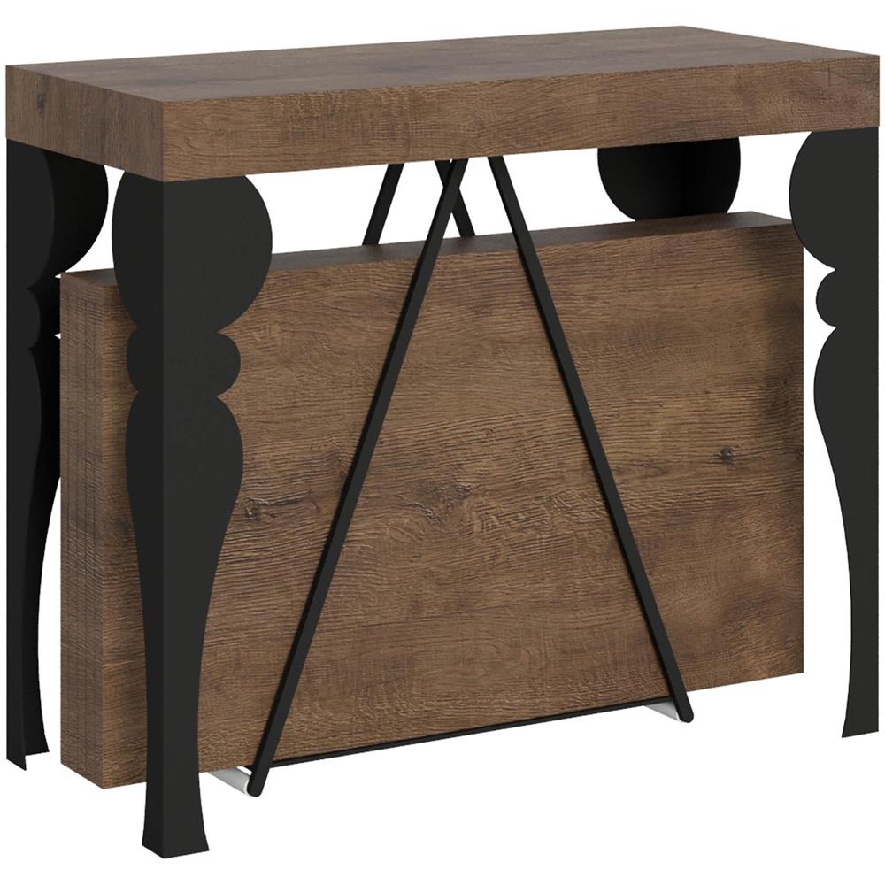 Consolle allungabile 90x40/300 cm Riza noce telaio antracite - Foto 1