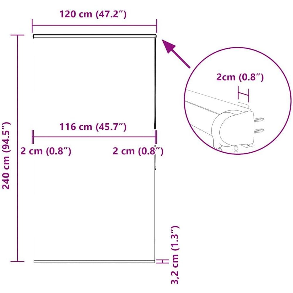 Tenda a Rullo Doccia con Cassonetto 120x240cm Larghezza Tessuto - Foto 10