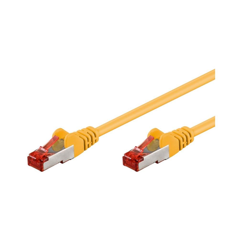 ICOC CCA6F-005-YE - Cavo di rete Patch in CCA Schermato Cat. 6 Giallo F / UTP 0,5 m Bulk - Foto 1