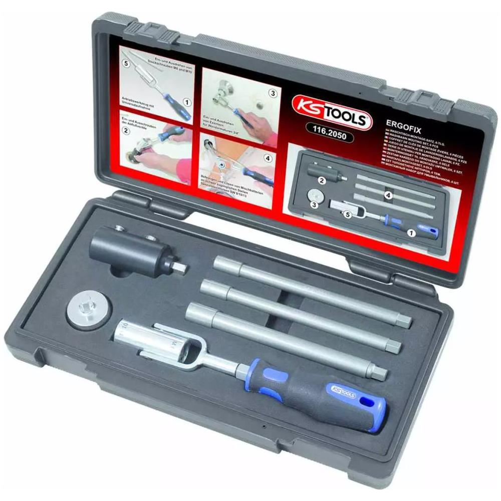 6 Pz Set Attrezzi Per Montaggio Lavabi 116.2050 - Foto 6