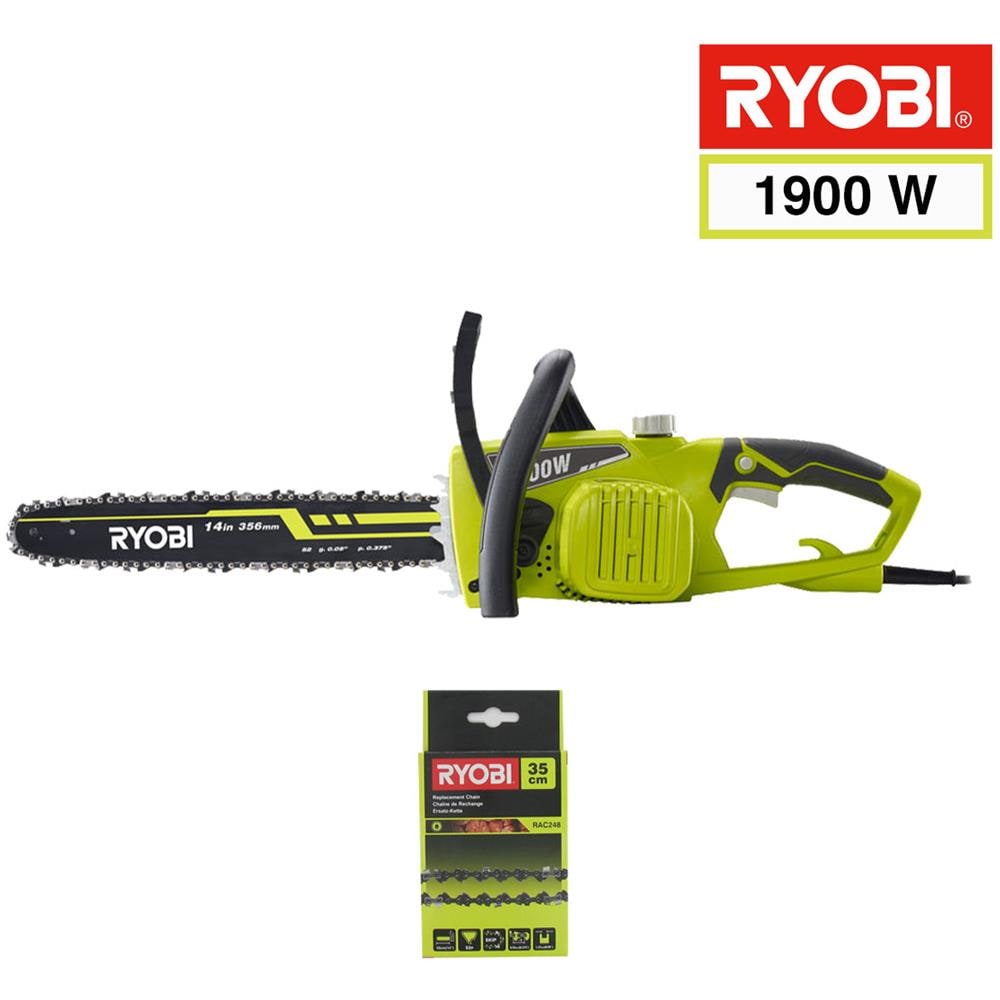 Sega A Catena Elettrica Ryobi 1900w 35cm Rcs1935b2c - 2 Catene 35 Cm Rac248 - Foto 2