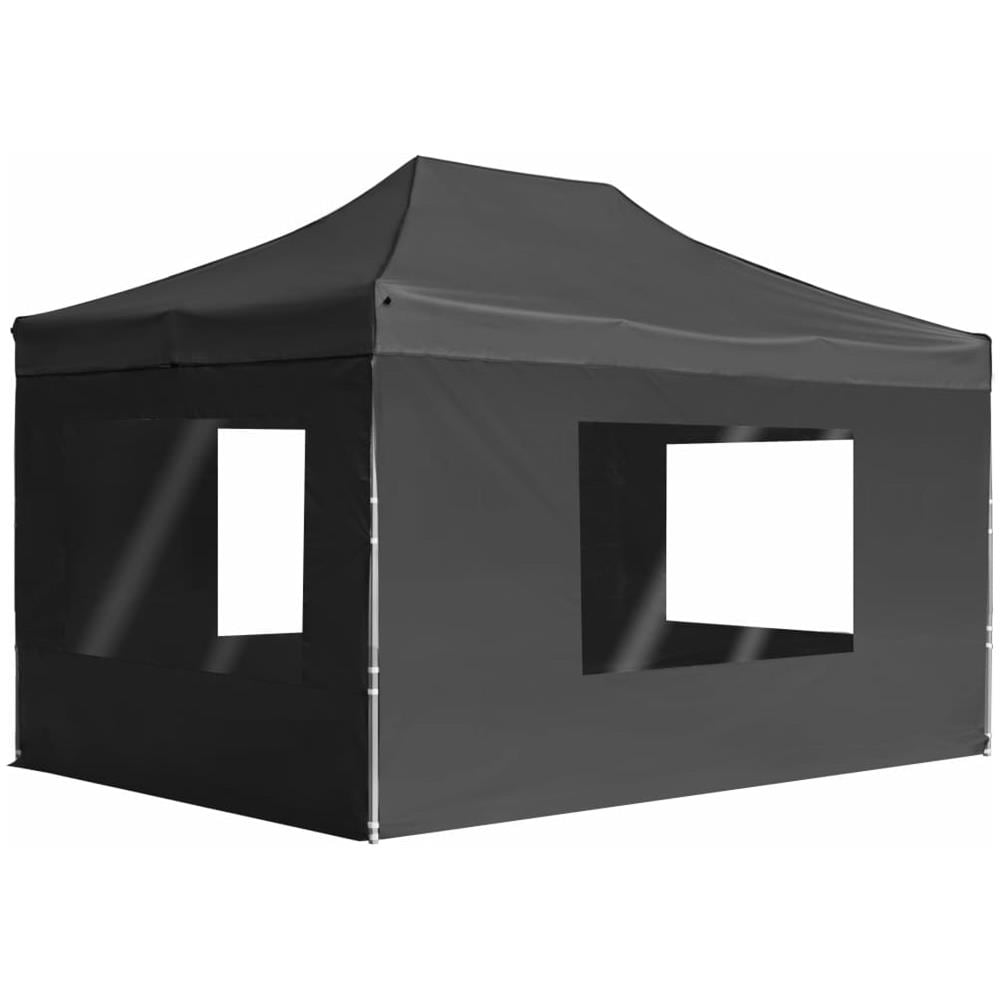 Gazebo Pieghevole con Pareti in Alluminio 4,5x3m Antracite - Foto 1