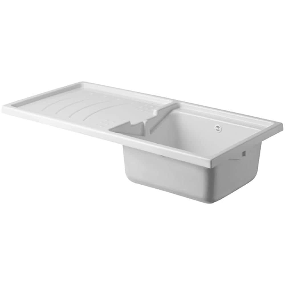 Negrari Classica Lavatoio Coprilavatrice Montato Vasca Destra Lavatrice Sinistra Bianco Ante Battenti Arrotondate Chiusura Rallentata Mobile Nobilitato Idrofugo Lavabo Polipropilene Termoformatura Asse Pino Interno Maniglie Cromo L124 P60 124x60 H92 JV11734