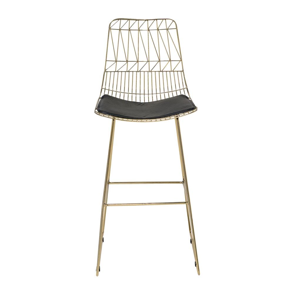 Set Di 2 Sedie Alte In Acciaio Dorato Preston - Foto 2