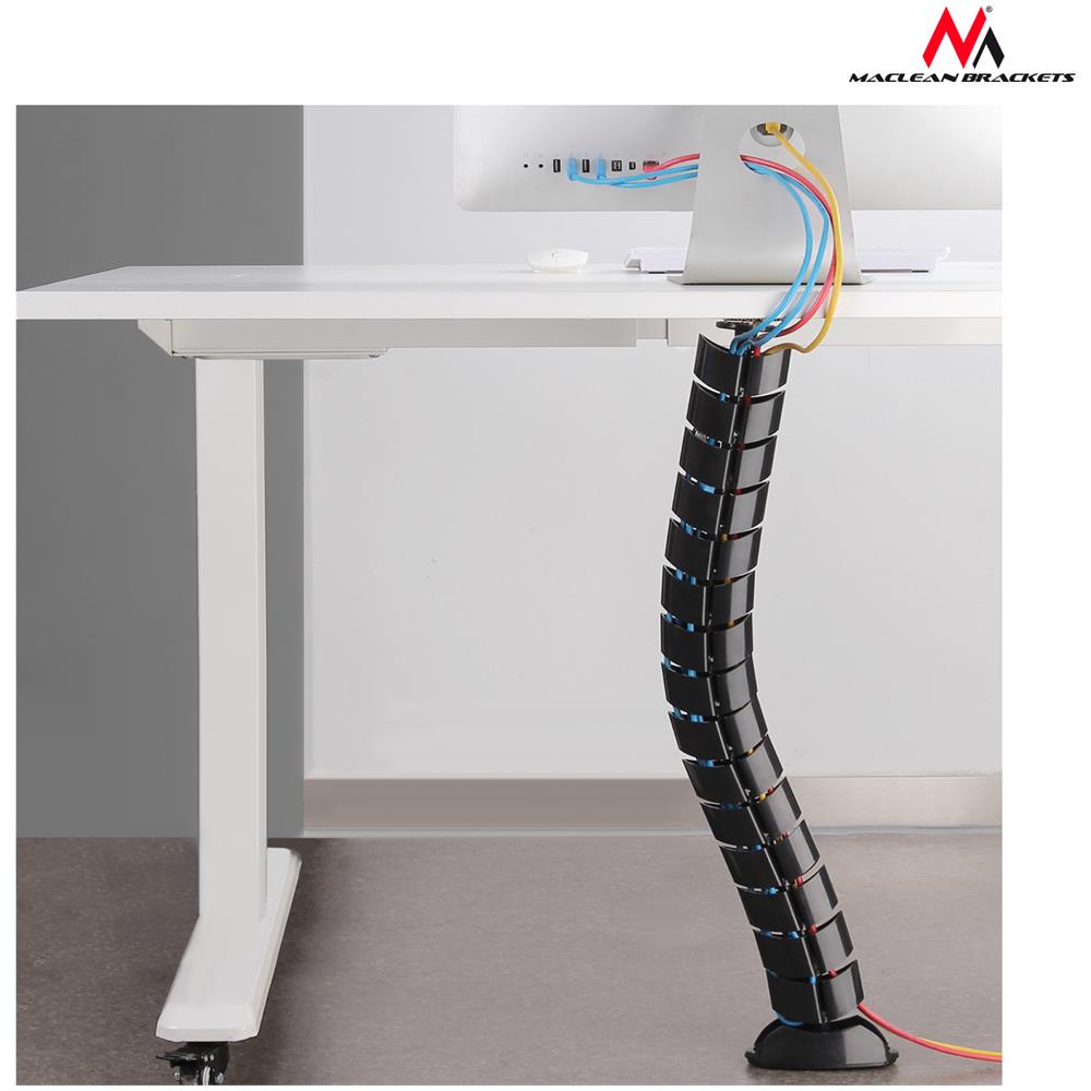 Copricavi Avvolgicavi A Spirale Mc-768 B Nero - Foto 2