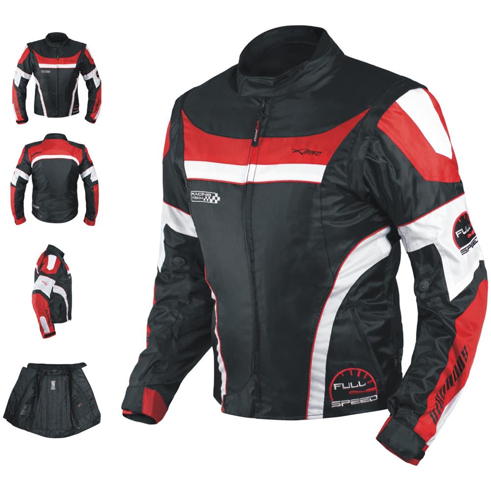 Giacca Moto Manica Staccabile Tessuto Protezioni Ce Sfoderabile Gilet Rosso 2xl - Foto 1