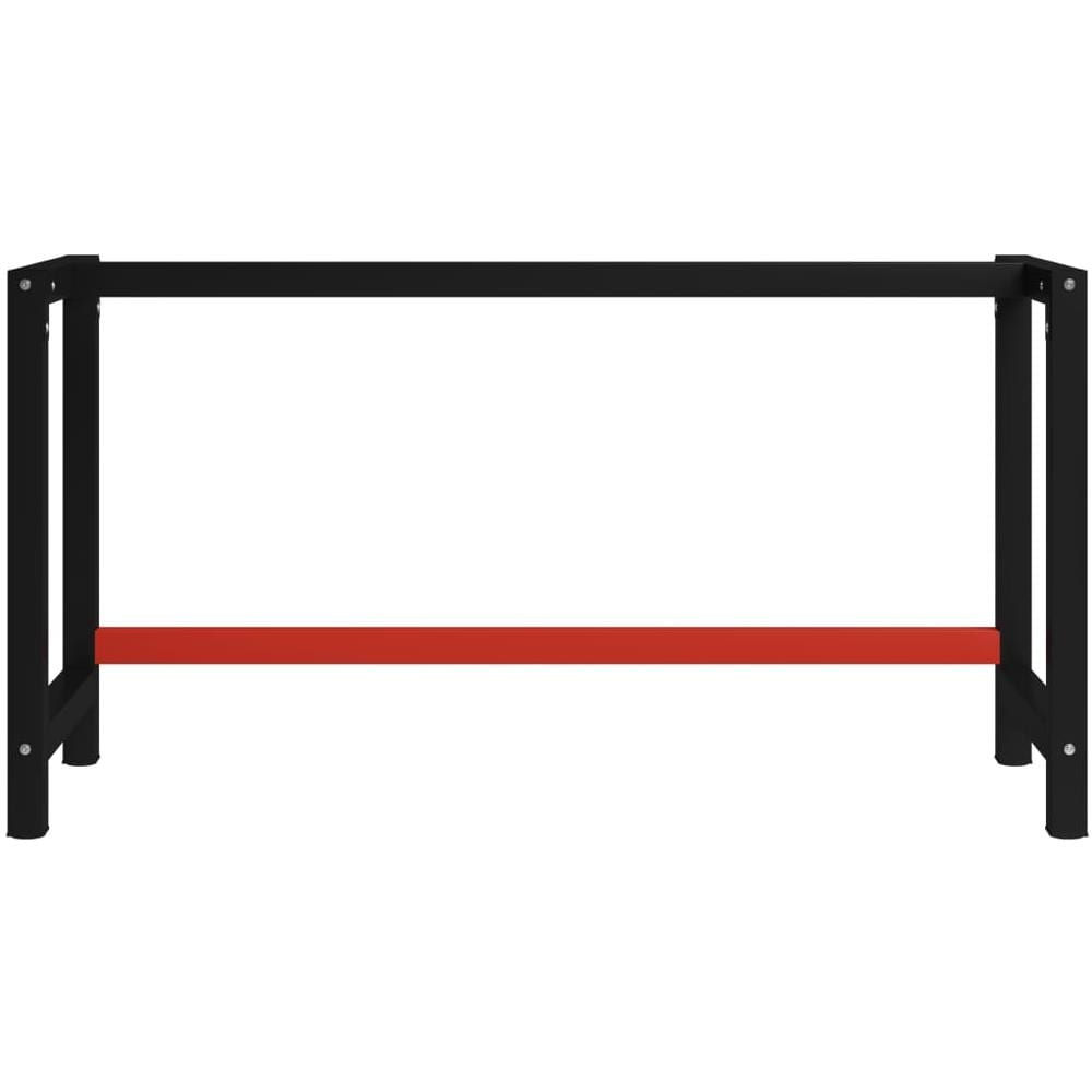 Telaio per Banco da Lavoro in Metallo 150x57x79 cm Nero e Rosso - Foto 2