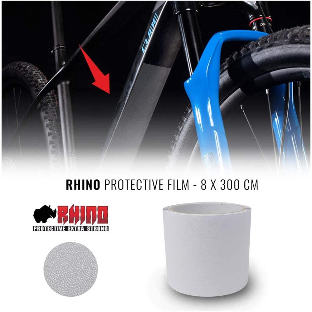 Nastro Pellicola Adesiva Trasparente Rhino Per Protezione Telaio Bicicletta, 8 X 300 Cm - Foto 1