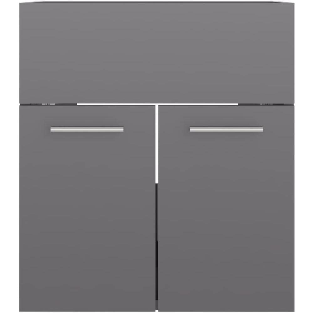 Mobile Sottolavabo Grigio Lucido 41x38,5x46cm Legno Multistrato - Foto 2