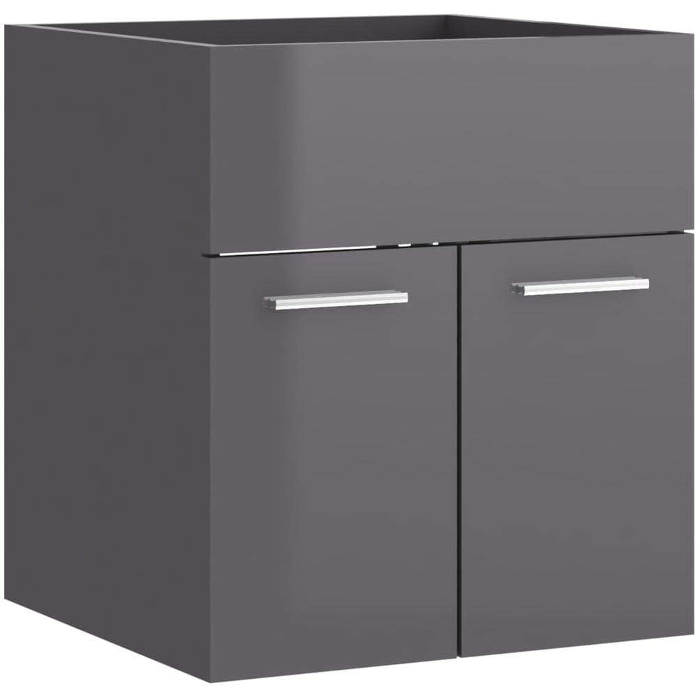 Mobile Sottolavabo Grigio Lucido 41x38,5x46cm Legno Multistrato - Foto 1