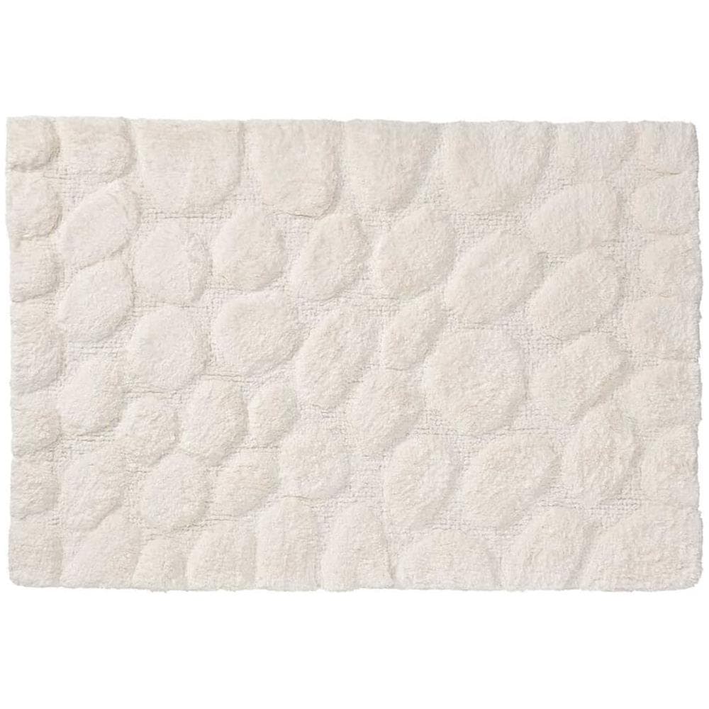 Tappetino da Bagno Pebbles in Cotone 60x90 cm Avorio - Foto 1