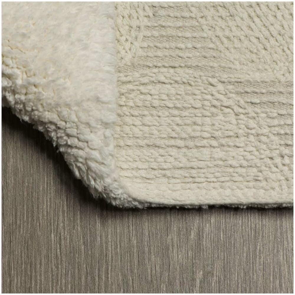 Tappetino da Bagno Pebbles in Cotone 60x90 cm Avorio - Foto 2