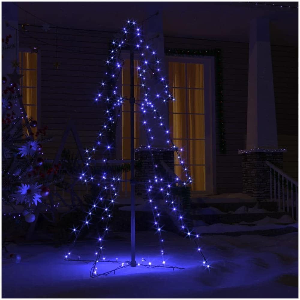 Albero di Natale a Cono 160 LED per Interni Esterni 78x120 cm - Foto 3