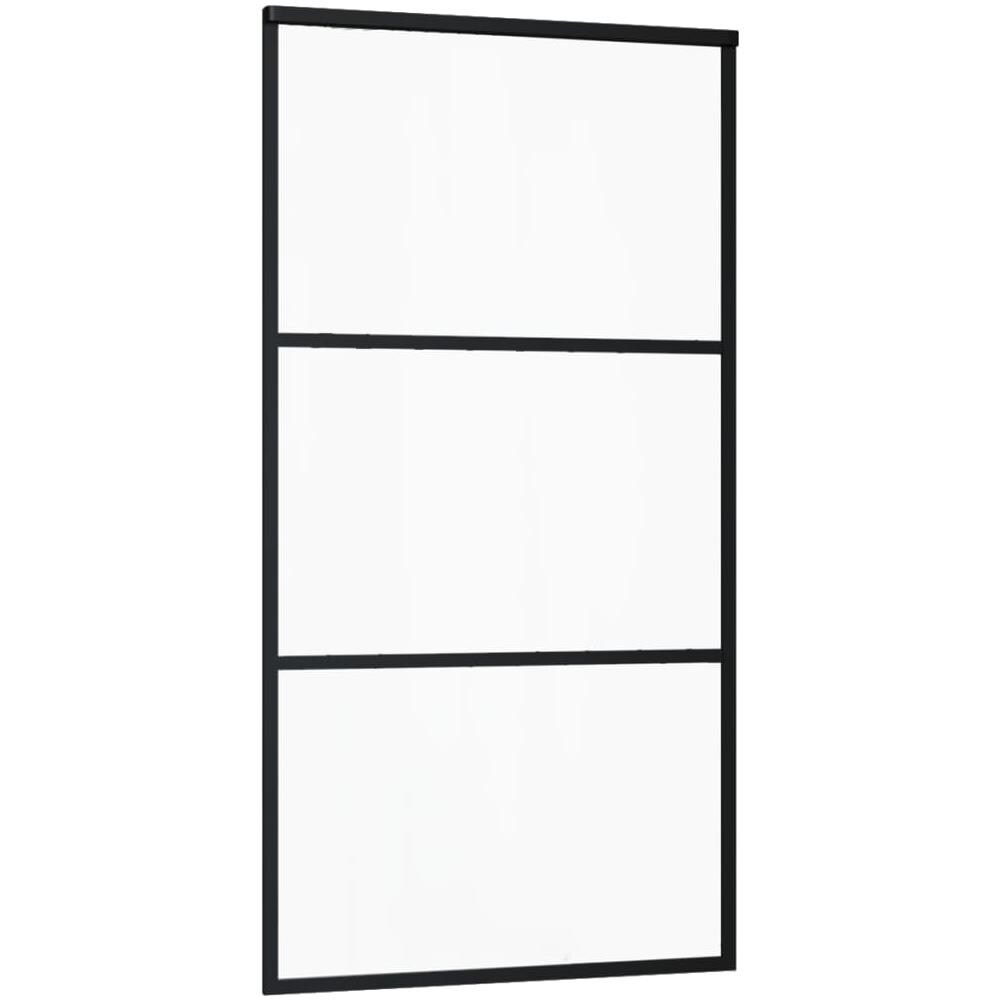 Porta Scorrevole In Vetro Esg E Alluminio 102x205 Cm Nera - Foto 3