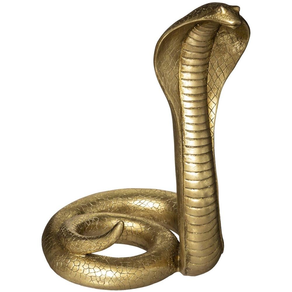 Figura Decorativa In Poliresina Cobra, Oro, 36 Cm - Foto 1
