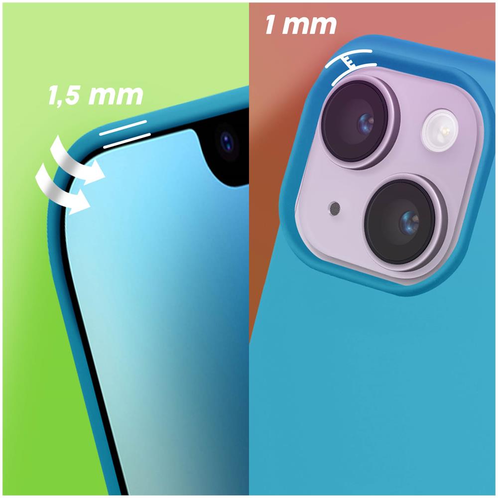 Cover Per Iphone 14 Ibrida Semirigida Sottile Leggera Celeste - Foto 2