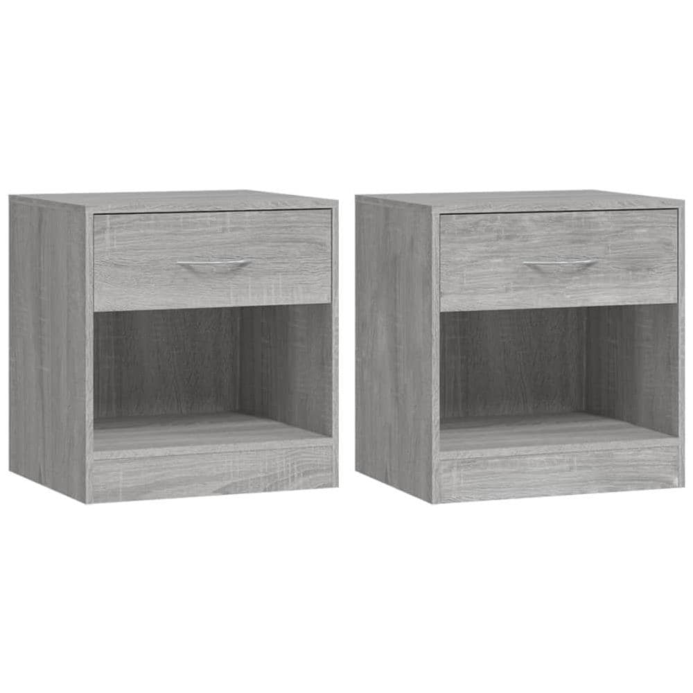 Comodino 2 Pz Con Cassetto Grigio Sonoma - Foto 2