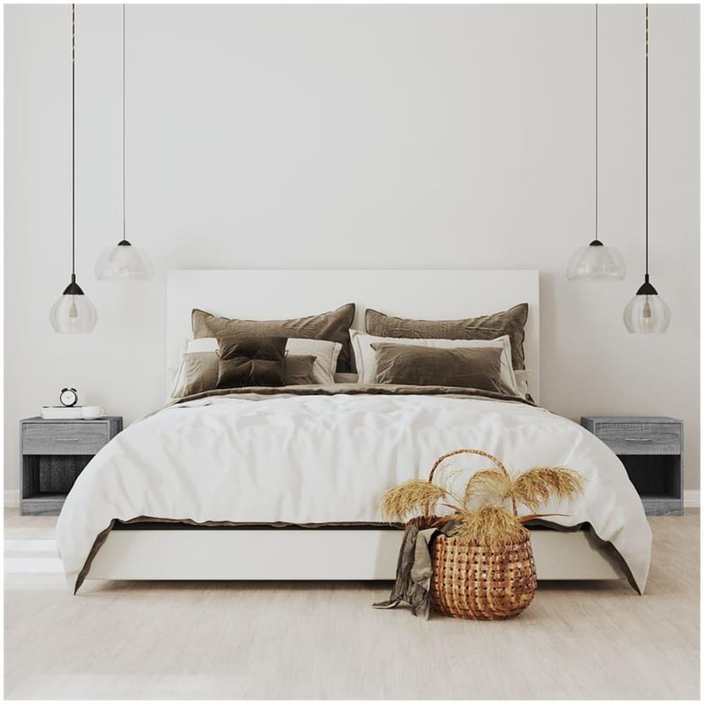 Comodino 2 Pz Con Cassetto Grigio Sonoma - Foto 1