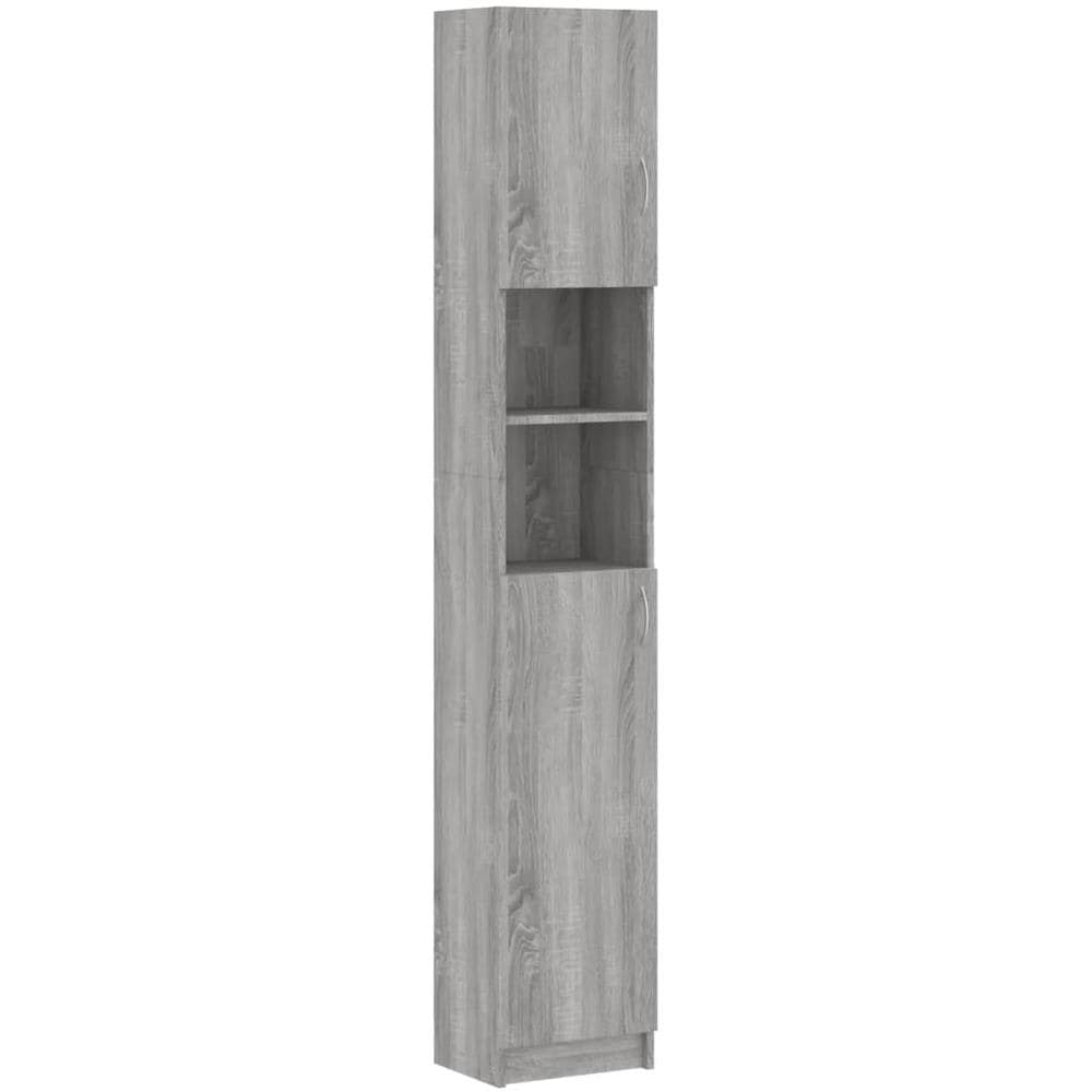 Armadietto Bagno Grigio Sonoma 32x25,5x190 cm Legno Multistrato - Foto 1