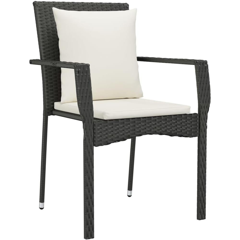 Sedie Da Giardino Con Cuscini 4 Pz In Polyrattan Nere - Foto 3