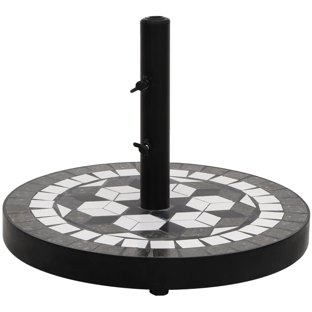 Base per Ombrellone Nero e Bianco Rotonda 12 kg - Foto 1